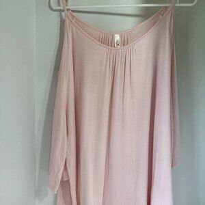 Luna Flower cold shoulder pink top light weight spring size 3X